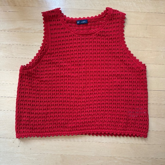GAP red crochet tank top,. XL, GP1498 - Picture 2 of 3